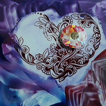 Digitale Kunst getiteld "Love from behind" door Heather Prosser, Origineel Kunstwerk, Digitaal Schilderwerk