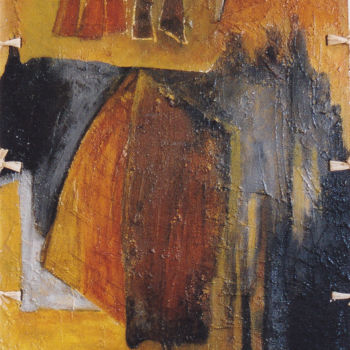 Pintura titulada "Procession de la Sa…" por Skylart, Obra de arte original, Acrílico Montado en Panel de madera