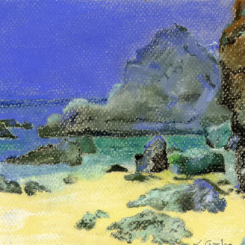 Pintura titulada "La crique" por Skylart, Obra de arte original, Pastel