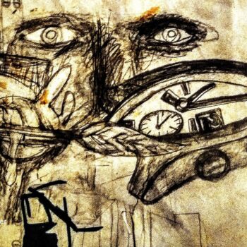 Peinture intitulée "Watch at a glance" par Skylor Timeless, Œuvre d'art originale, Fusain