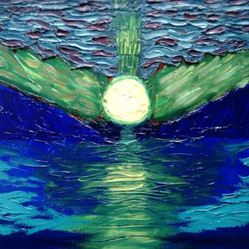 Картина под названием "Fly me to the moon" - Anton White, Подлинное произведение искусства, Масло