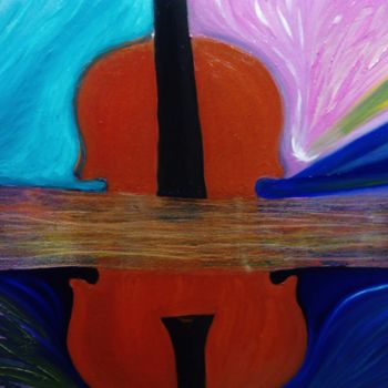 Schilderij getiteld "Violin" door Anton White, Origineel Kunstwerk, Olie