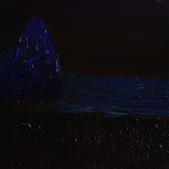 Painting titled "night mountain" by Anton White, Original Artwork, Oil