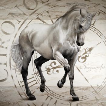 "CHRONOS - horse pai…" başlıklı Tablo Skyzune Art tarafından, Orijinal sanat, Akrilik