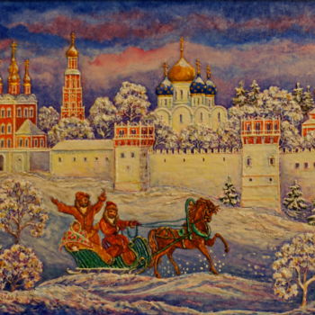 绘画 标题为“Moscow. Winter. Nov…” 由Slankowski, 原创艺术品, 水彩