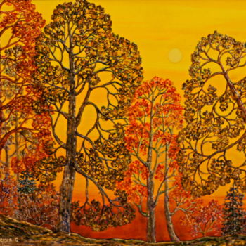 Malerei mit dem Titel "Autumn melody / Осе…" von Slankowski, Original-Kunstwerk, Aquarell