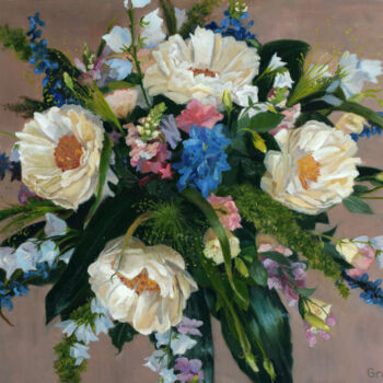 Painting titled "Bouquet 2" by Slava Groshev, Original Artwork, Oil