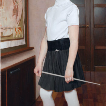 Painting titled "Honours pupil" by Slava Groshev, Original Artwork, Oil