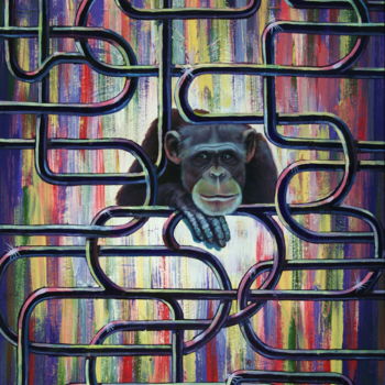 Картина под названием "узник" - Вячеслав Милов, Подлинное произведение искусства, Масло