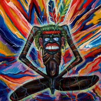 Картина под названием "вождь" - Вячеслав Милов, Подлинное произведение искусства, Масло