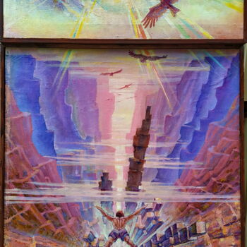 Peinture intitulée "здесь я учился лета…" par Vyacheslav Milov, Œuvre d'art originale, Huile