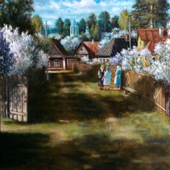 Painting titled "Тихий переулок" by Slavak, Original Artwork