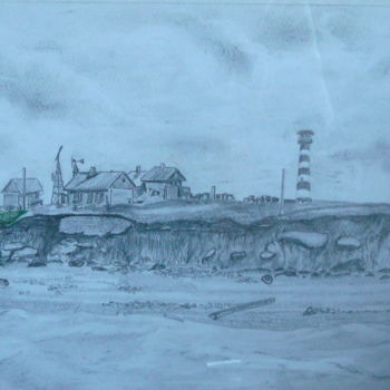 Σχέδιο με τίτλο "Морской маяк на Бел…" από Вячеслав Завьялов, Αυθεντικά έργα τέχνης