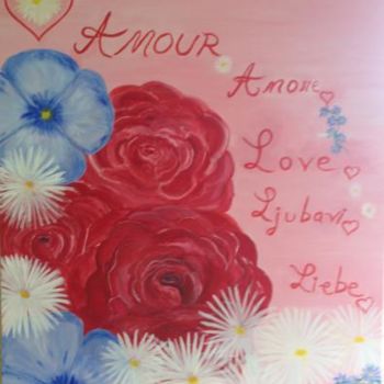 Painting titled "bouquet-d-amour.jpg" by Slavica, Original Artwork, Acrylic