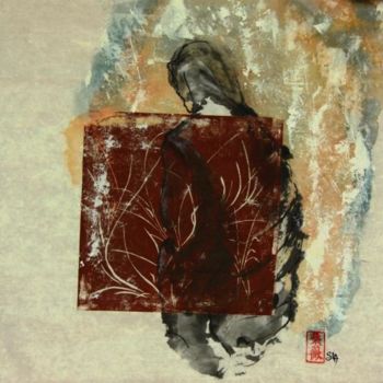 Pittura intitolato "SILHOUETTE DU DESERT" da Sandrine Lopez De Arias - Sla, Opera d'arte originale
