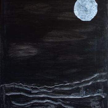 Malerei mit dem Titel "Lune 80x100" von Slem, Original-Kunstwerk, Acryl