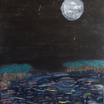 제목이 "Lune sur la lagune"인 미술작품 Slem로, 원작, 아크릴