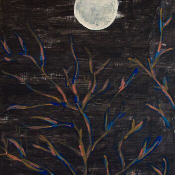 Peinture intitulée "Boucles de lune" par Slem, Œuvre d'art originale, Acrylique