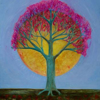 Ζωγραφική με τίτλο "L'arbre de Judée" από Isabelle Slempkes, Αυθεντικά έργα τέχνης, Άλλος
