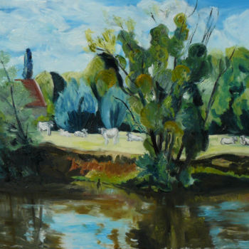 Malerei mit dem Titel "sur-l-autre-rive.jpg" von Sylvestre Leonard, Original-Kunstwerk, Öl