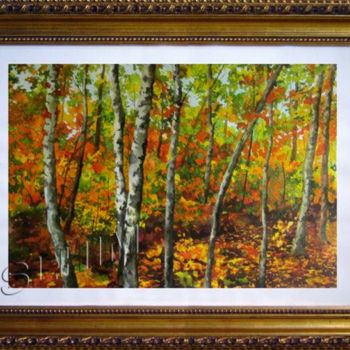 Pintura titulada "Colores de otoño" por Slhim, Obra de arte original, Acuarela