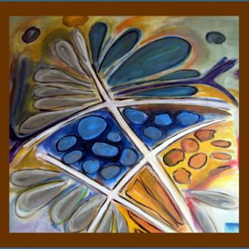 Painting titled "abstract flower" by Dragica Micki Fortuna, Original Artwork, Oil