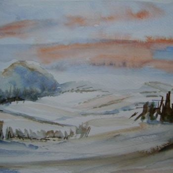 Painting titled "Winter" by Ljiljana Smoljan, Original Artwork, Watercolor