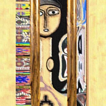 Painting titled "Art Amazigh   Quant…" by Slimane Jerkou, Original Artwork