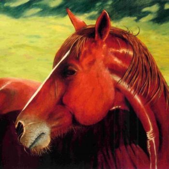 Malerei mit dem Titel "Slims Horse" von Robert Goldsberry, Original-Kunstwerk, Öl
