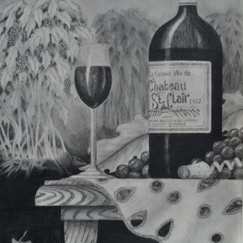 Drawing titled "Chateau St. Clair 1…" by Robert Goldsberry, Original Artwork, Pencil