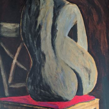 Painting titled "Nude in Room" by Sloba Pajkovic, Original Artwork, Acrylic
