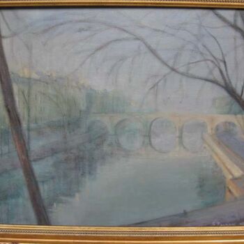Peinture intitulée "Le Pont Marie,Paris" par Slobodan Paunovic, Œuvre d'art originale, Huile