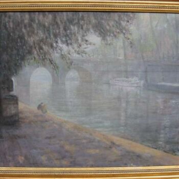 Painting titled "Pont Neuf sur la Se…" by Slobodan Paunovic, Original Artwork, Oil