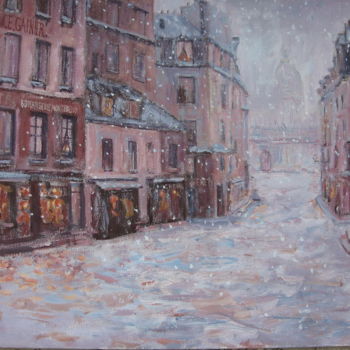 Pittura intitolato ""Rue du Haut-Pave",…" da Slobodan Paunovic, Opera d'arte originale, Acrilico