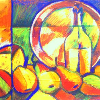 Painting titled "Nature morte avec d…" by Slobodan Spasojevic (Spaki), Original Artwork, Oil