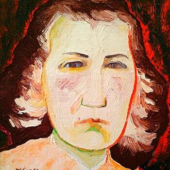 Painting titled "Portrait d' etrange…" by Slobodan Spasojevic (Spaki), Original Artwork, Oil