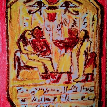 Peinture intitulée "Avec conge anuel, "…" par Slobodan Spasojevic (Spaki), Œuvre d'art originale, Pastel