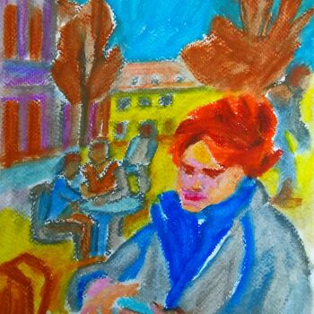 Painting titled "Samedi avant midi c…" by Slobodan Spasojevic (Spaki), Original Artwork, Pastel