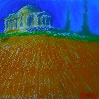 Painting titled "Toscana" by Slobodan Spasojevic (Spaki), Original Artwork, Pastel