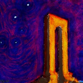 Painting titled "Porte est, vue depu…" by Slobodan Spasojevic (Spaki), Original Artwork, Pastel