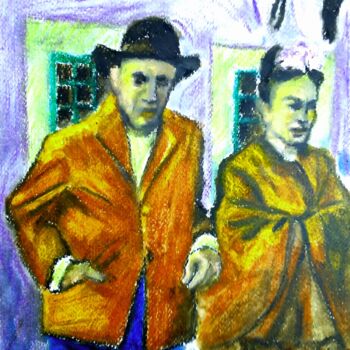 "K. Frida et P. Pablo" başlıklı Tablo Slobodan Spasojevic (Spaki) tarafından, Orijinal sanat, Pastel