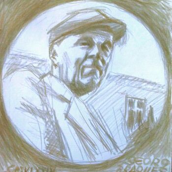 Painting titled "Portrait de Georges…" by Slobodan Spasojevic (Spaki), Original Artwork, Pencil