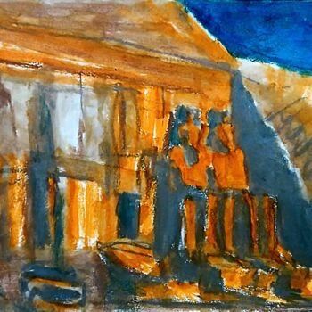 「Abu Simbel, anciene…」というタイトルの絵画 Slobodan Spasojevic (Spaki)によって, オリジナルのアートワーク, パステル