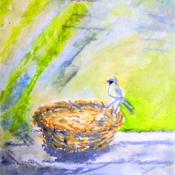 "Un oiseau sur un pa…" başlıklı Tablo Slobodan Spasojevic (Spaki) tarafından, Orijinal sanat, Pastel