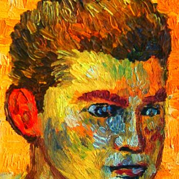Peinture intitulée "Mon premier portrai…" par Slobodan Spasojevic (Spaki), Œuvre d'art originale, Huile