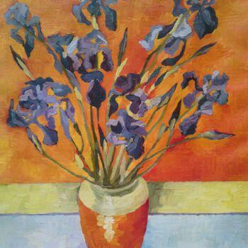 Pintura intitulada "Les iris" por Slobodan Spasojevic (Spaki), Obras de arte originais, Óleo