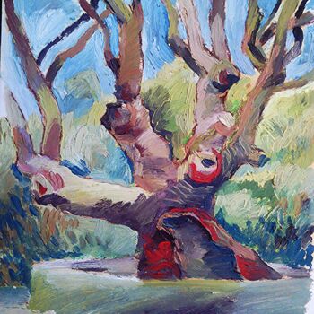 Картина под названием "Un arbrede planetree" - Slobodan Spasojevic (Spaki), Подлинное произведение искусства, Масло