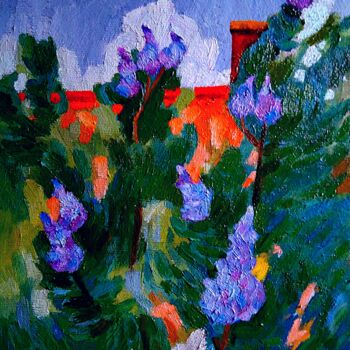 Peinture intitulée "Quand lilas fleurie" par Slobodan Spasojevic (Spaki), Œuvre d'art originale, Huile