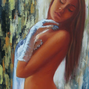 Painting titled "Ню. Холст, масло" by Lodis, Original Artwork, Oil