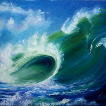 Картина под названием "Морской пейзаж. Хол…" - Lodis, Подлинное произведение искусства, Масло